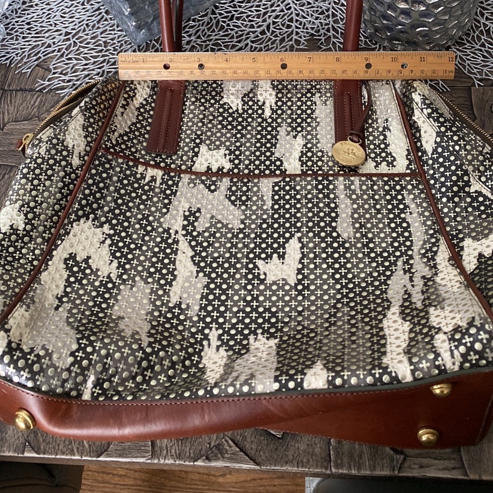 Brahmin silver/gold/brown tote